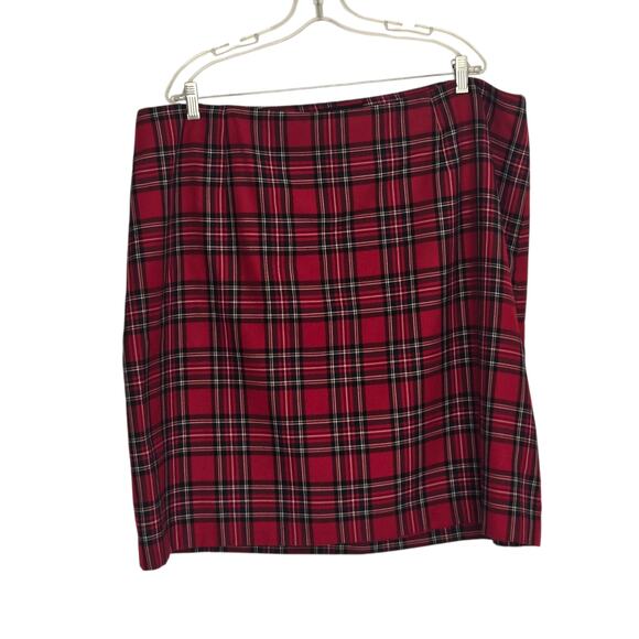 Talbots Woman Red Holiday Tartan Plaid Skirt A Line Festive Women Plus 22W - Picture 3 of 10